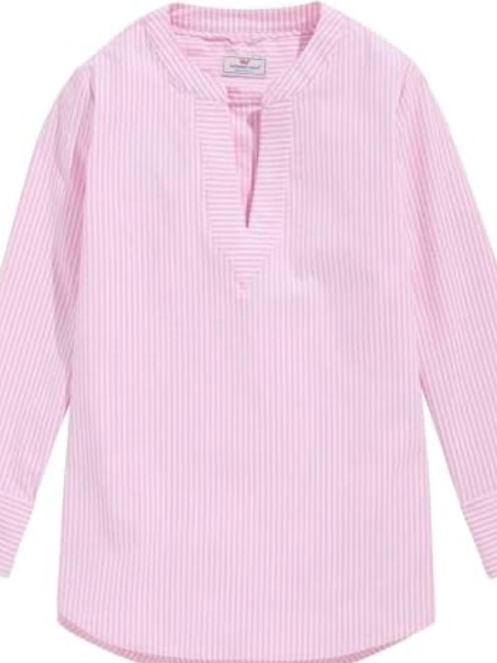 Vineyard Vines Pink and White Striped V-Neck Tunic